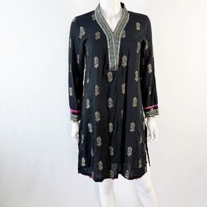 Maria.B. Black Embroidered Sequin Kaftan Tunic Size XS Long Sleeve Pakistan